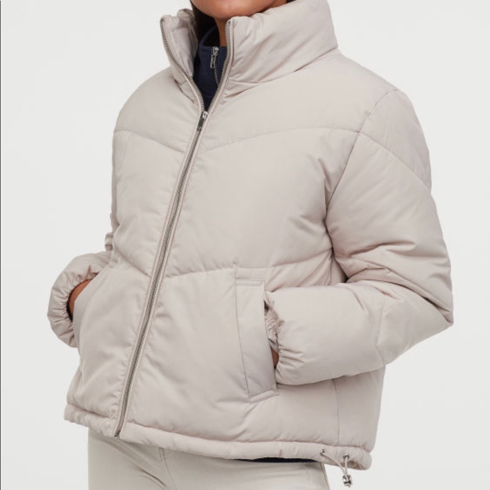 H&M light grey short puffer